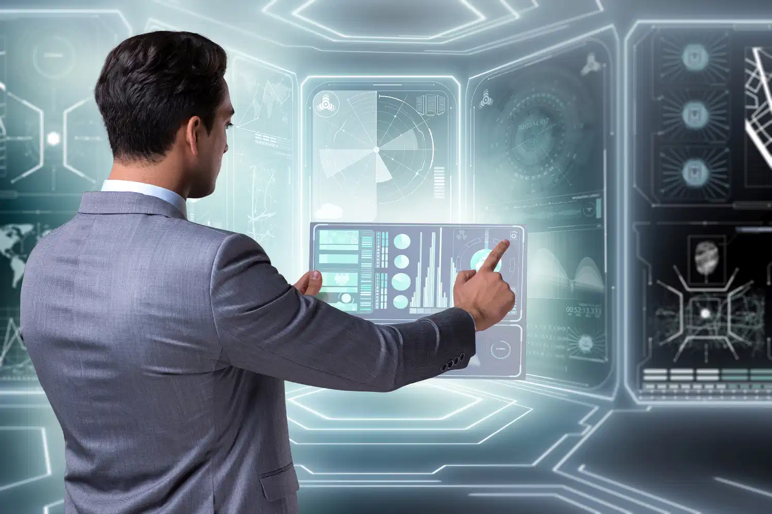 businessman data managemenent concept